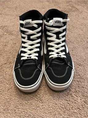 Vans Black & White High Top Skate Sneakers